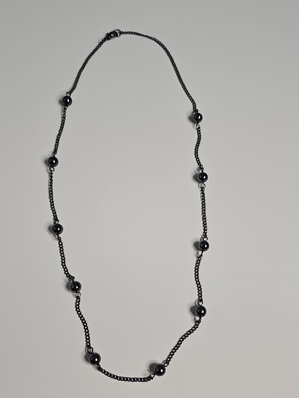 Elegant Black Bead Chain Necklace - Women Jewelry